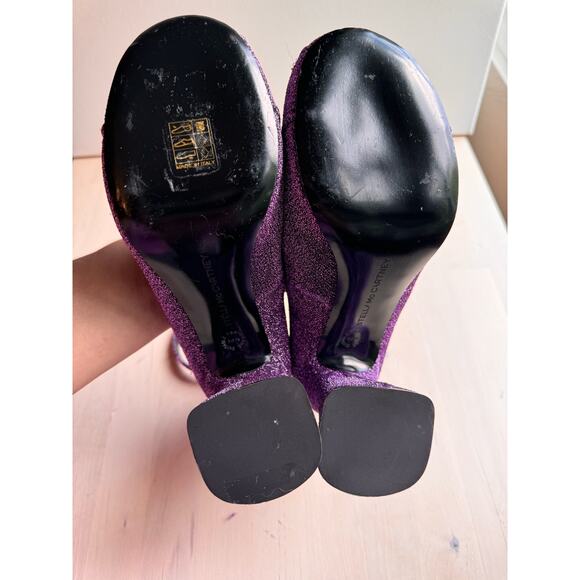 STELLA MCCARTNEY purple Groove Shimmer Dressy Ankle Strap size 36.5/US 6.5 - Picture 14 of 14